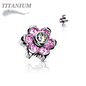 Titanium Internally Threaded CZ Flower (Top Only)