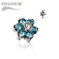 Titanium Internally Threaded CZ Flower (Top Only)