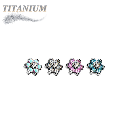 Titanium Internally Threaded CZ Flower (Top Only)