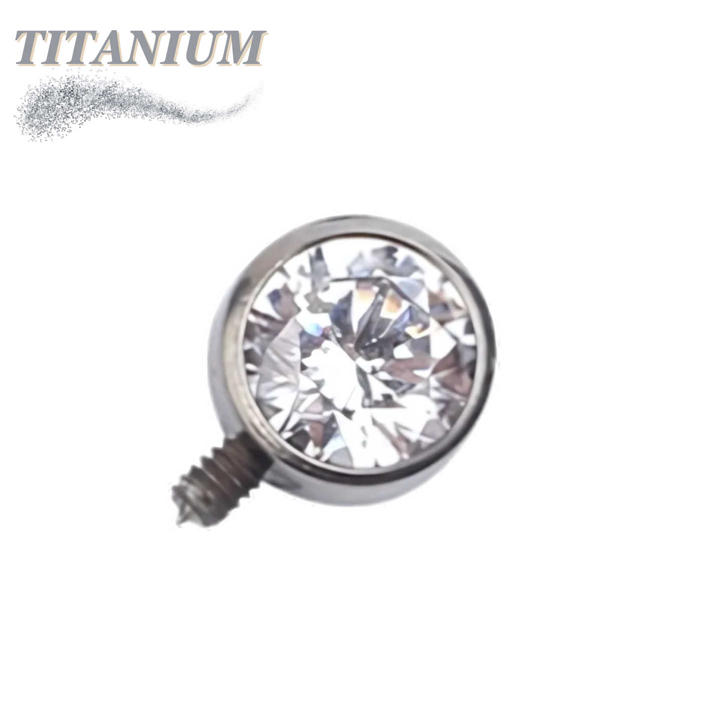 Titanium Internal Thread Front Facing Bezel CZ (Top Only)