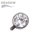 Titanium Internal Thread Front Facing Bezel CZ (Top Only)