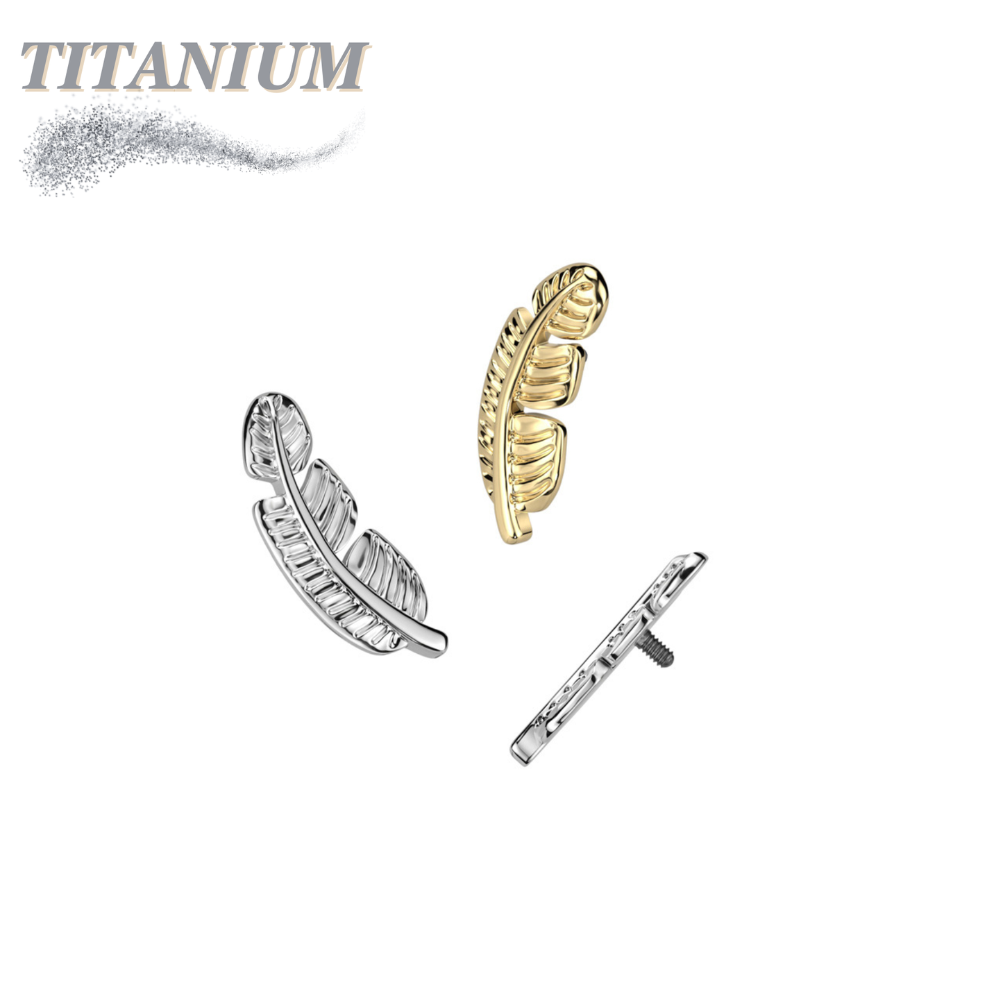 Titanium Internally Threaded Leaf/Feather (Top Only)