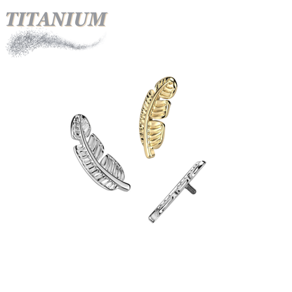 Titanium Internally Threaded Leaf/Feather (Top Only)