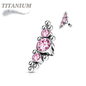 Titanium Internally Threaded 3 Bezel Set CZ Top with Micro Clusters (Top Only)