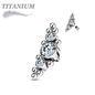 Titanium Internally Threaded 3 Bezel Set CZ Top with Micro Clusters (Top Only)