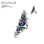 Titanium Internally Threaded 3 Bezel Set CZ Top with Micro Clusters (Top Only)
