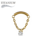 Titanium Internally Threaded Hidden Helix CZ Single Chain Drape (Top Only)