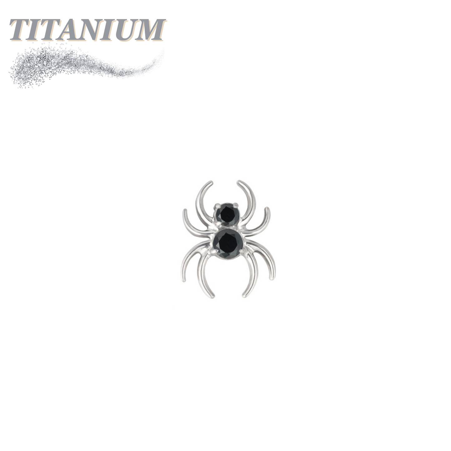 Titanium Internal Thread CZ Spider (Top Only)