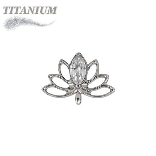 Titanium Threadless Lotus Marquise Flower (Top Only)