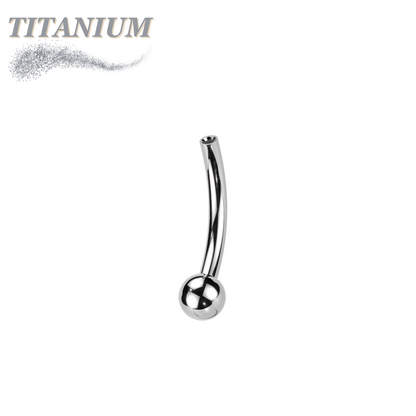Titanium Threadless Curved Barbell with One Fixed Ball (Post Only)