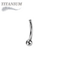 Titanium Threadless Curved Barbell with One Fixed Ball (Post Only)