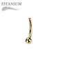 Titanium Threadless Curved Barbell with One Fixed Ball (Post Only)