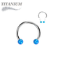 Titanium Threadless Horseshoe with Opal Ball Ends