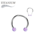 Titanium Threadless Horseshoe with Opal Ball Ends