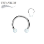 Titanium Threadless Horseshoe with Opal Ball Ends