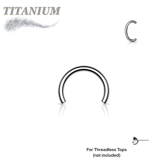 Titanium Threadless Horseshoe (Post Only)