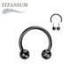 Titanium Threadless Horseshoe with Disco / Golf Balls
