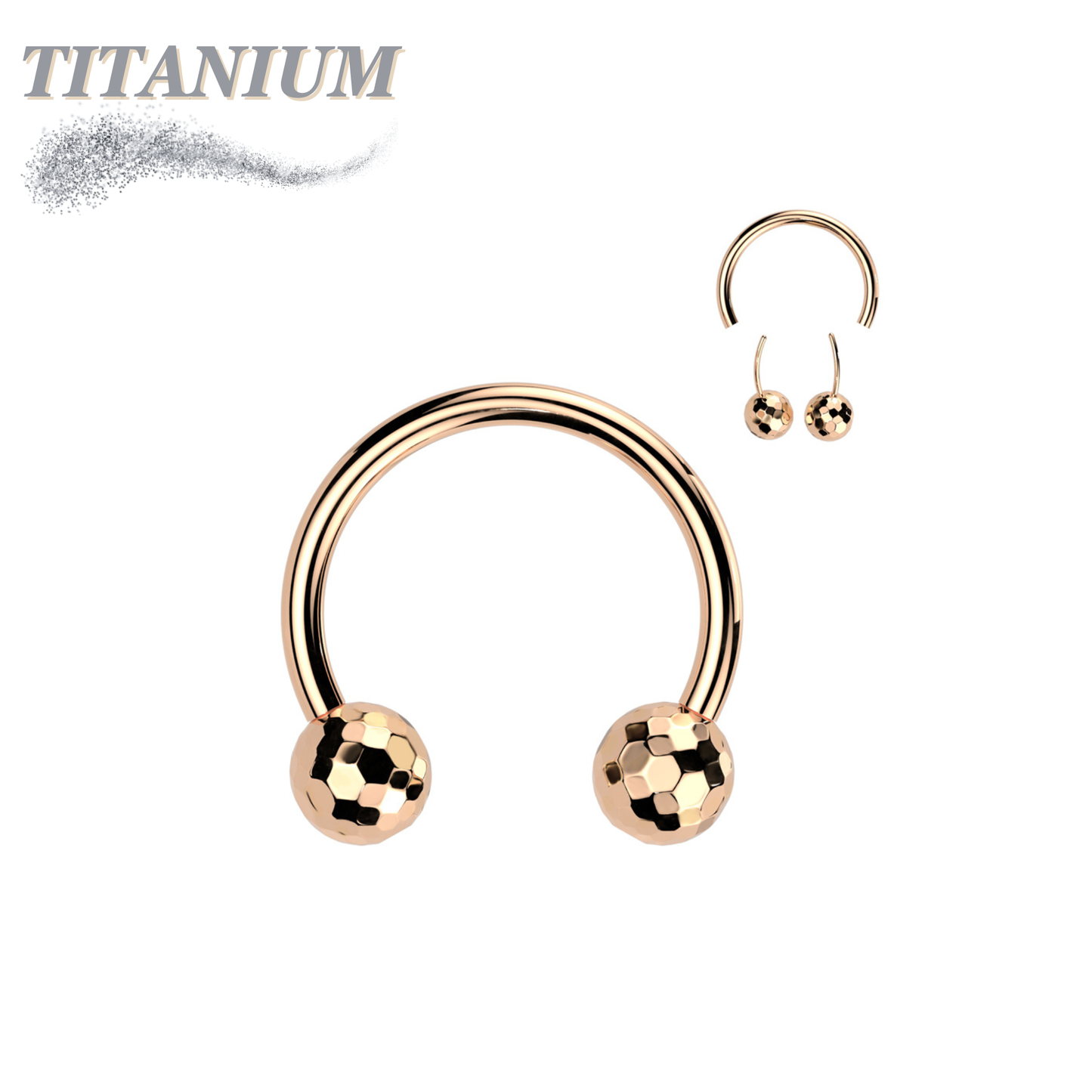 Titanium Threadless Horseshoe with Disco / Golf Balls