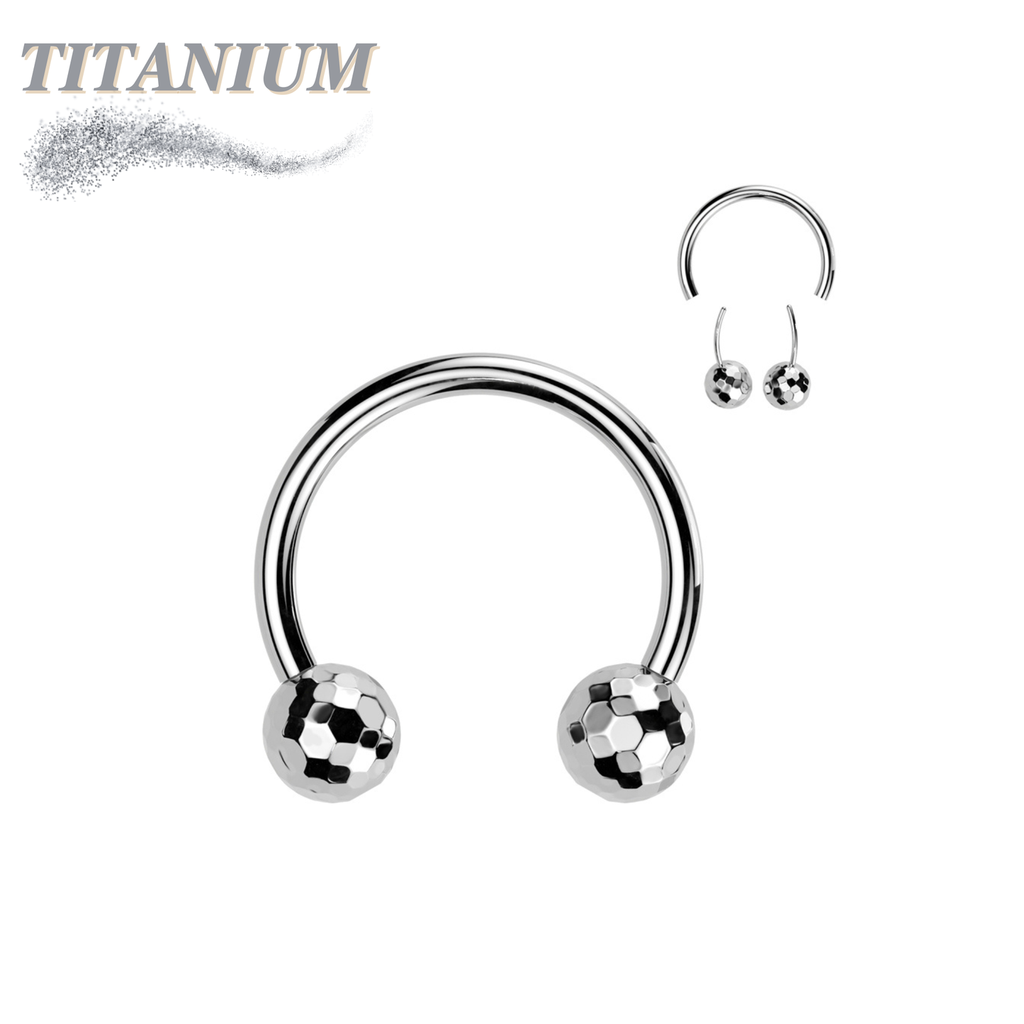 Titanium Threadless Horseshoe with Disco / Golf Balls