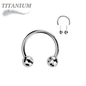 Titanium Threadless Horseshoe with Disco / Golf Balls