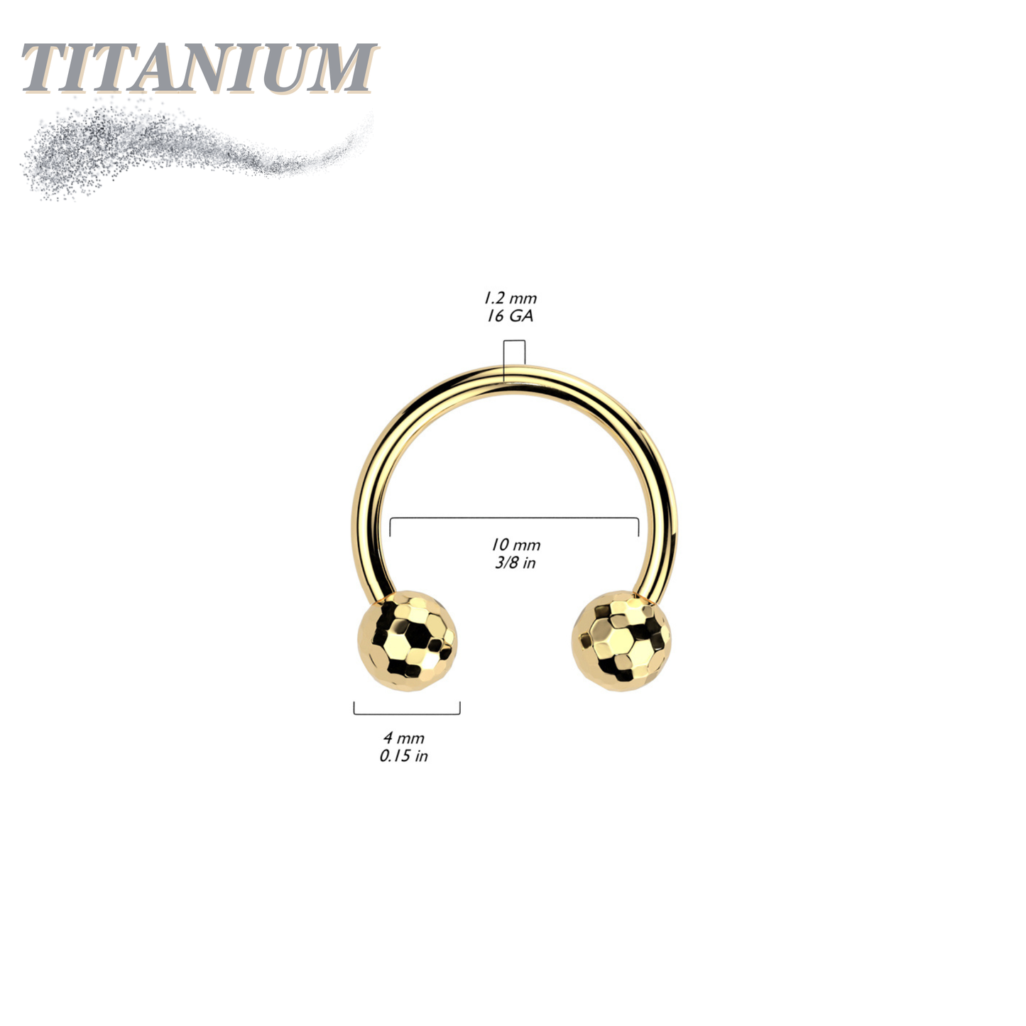 Titanium Threadless Horseshoe with Disco / Golf Balls