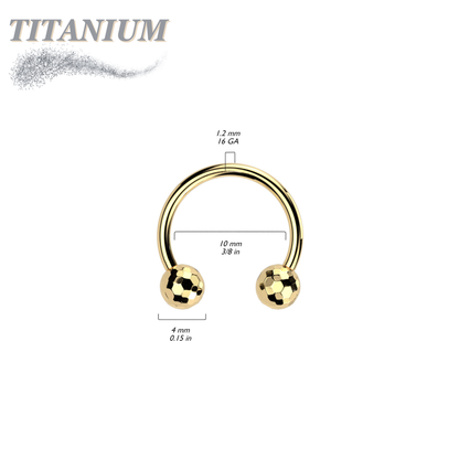 Titanium Threadless Horseshoe with Disco / Golf Balls
