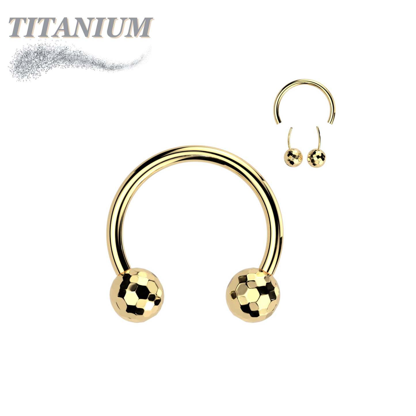 Titanium Threadless Horseshoe with Disco / Golf Balls