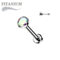 Titanium Threadless Labret with CZ Bezel Set Top (2.5mm Base)