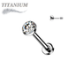 Titanium Threadless Labret with CZ Bezel Set Top (2.5mm Base)