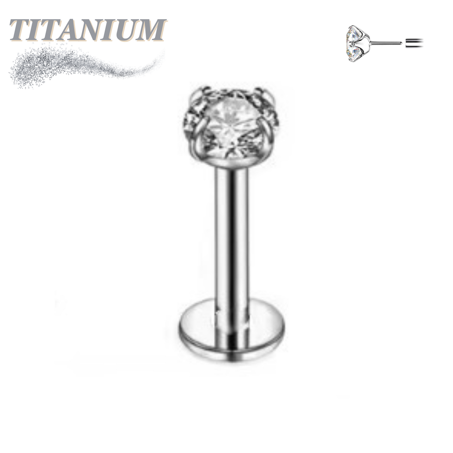 Pre-Sterilized Titanium 18G Threadless Labret 26pc Bundle for Nostril & Lobes