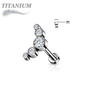 Titanium Threadless 5 CZ Bezel Curve Labret Combo