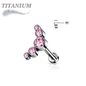 Titanium Threadless 5 CZ Bezel Curve Labret Combo