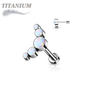 Titanium Threadless 5 Opal Curve Labret Combo
