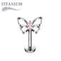 Titanium Threadless Flat Back Labret Combo with Butterfly Top
