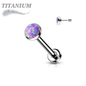 Titanium Threadless Bezel Set Flat Opal Labret Combo (2.5mm Base)