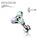 Titanium Threadless Trinity Triangle Labret Combo