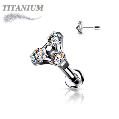 Titanium Threadless Trinity Triangle Labret Combo