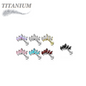 Titanium Threadless Labret Combo w/ 5 Marquise CZ Set Curve Design