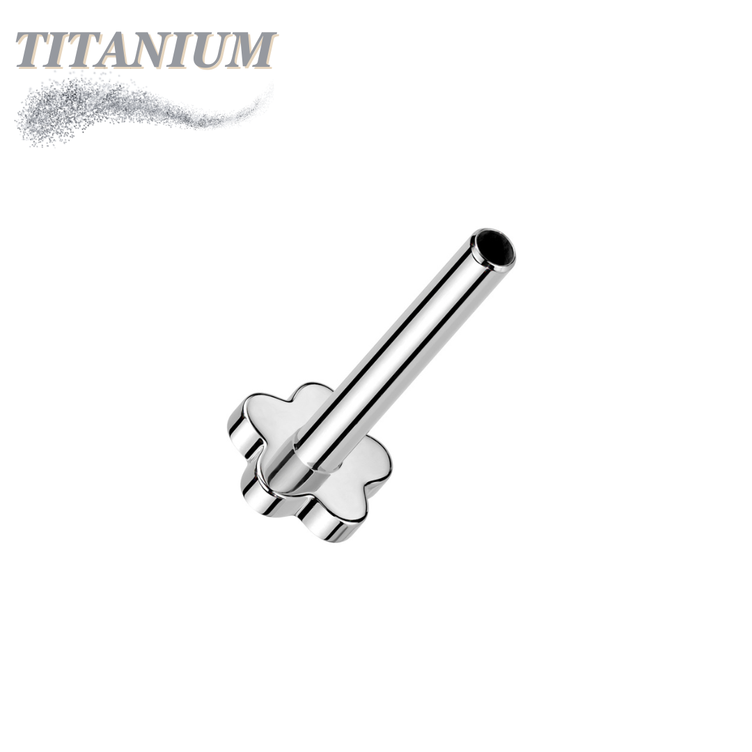 Titanium Threadless Flower Flat Back Labret (Post Only)