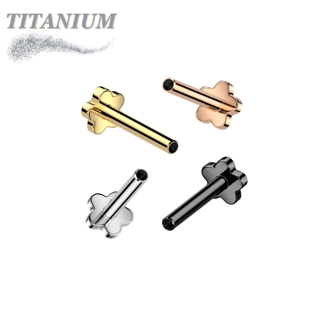 Titanium Threadless Flower Flat Back Labret (Post Only)