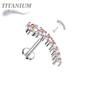 Titanium Threadless Prong Set Descending Curved Labret Combo