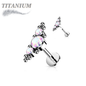 Titanium Threadless 3 CZ Bezels w/ Ball Clusters Labret Combo
