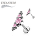 Titanium Threadless 3 CZ Bezels w/ Ball Clusters Labret Combo