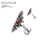 Titanium Threadless 3 CZ Bezels w/ Ball Clusters Labret Combo