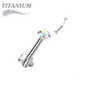Titanium Threadless Labret w/ 5 Petal Base and Prong Set CZ Top