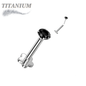 Titanium Threadless Labret w/ 5 Petal Base and Prong Set CZ Top