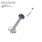 Titanium Threadless Labret w/ 5 Petal Base and Prong Set CZ Top