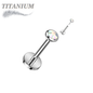Titanium Threadless Labret with CZ Bezel Set Flat Top (4mm Base)