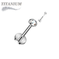 Titanium Threadless Labret with CZ Bezel Set Flat Top (4mm Base)