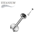 Titanium Threadless Labret with CZ Bezel Set Flat Top (4mm Base)